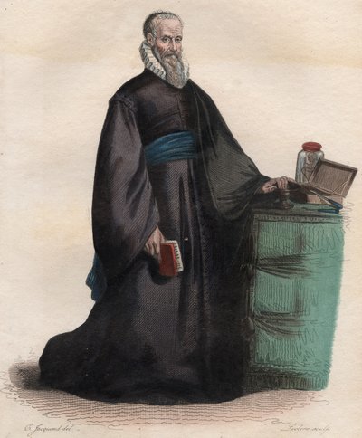 Ambroise Pare (1509-1590), Fransız cerrah portresi. by French School
