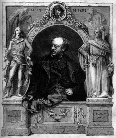 Antoine Augustin Preault (1809-1879), Fransız heykeltıraş portresi. Gravür “” The Illustrated World” n°1139, 25 Ocak by French School
