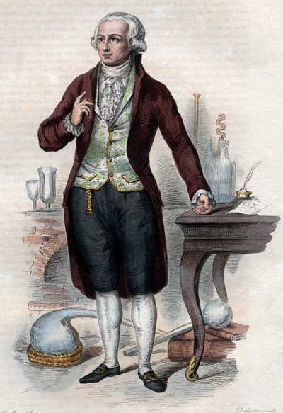 Antoine Laurent de Lavoisier (1743-1794), Fransız kimyager portresi. by French School