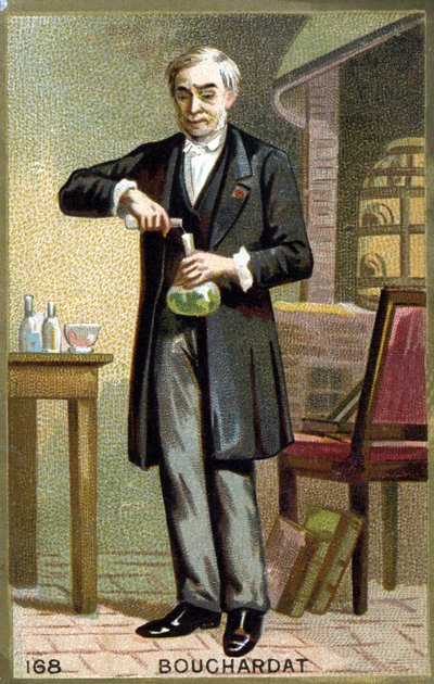 Apollinaire Bouchardat'ın (1809-1866), Fransız eczacının portresi. 19. yüzyılın sonlarında kromolitografi. by French School