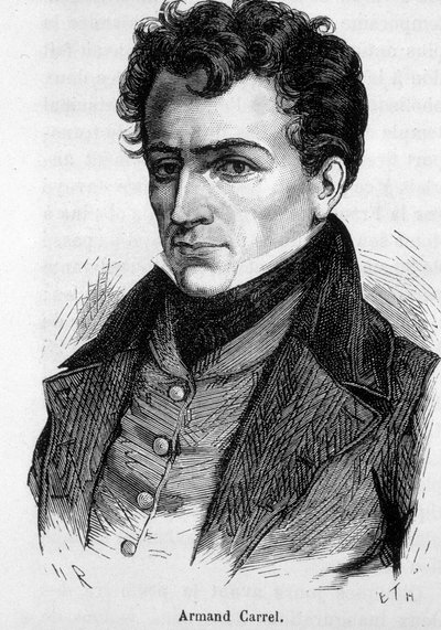 Armand Carrel, Fransız gazeteci ve siyasi yazar (1800-1836) portresi. by French School