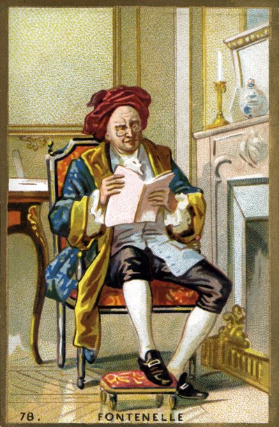 Fontenelle (1657-1757) tarafından Bernard Le Bouyer (Le Bovier) portresi. 19. yüzyılın sonlarında kromolitografi. by French School