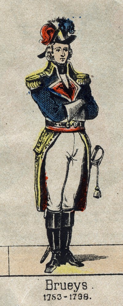 Brueys d'Aigailliers'in portresi, Francois Paul (1753-1798), Fransız amiral. 19. yüzyılın sonundan Epinal görüntüsü. by French School