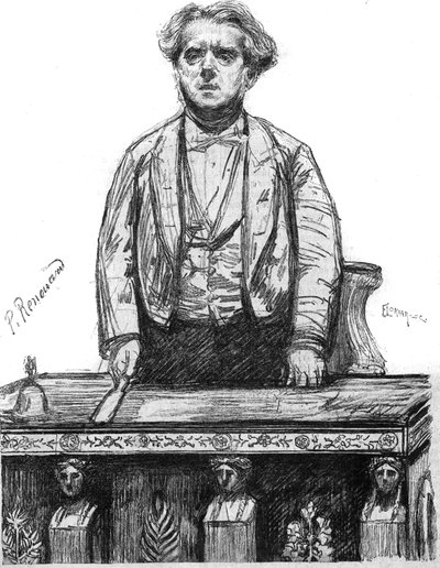 Charles Floquet (1828-1896), Fransız hukukçu ve politikacı portresi. 16 Ocak tarihli “La gazette du dimanche” de gravür by French School
