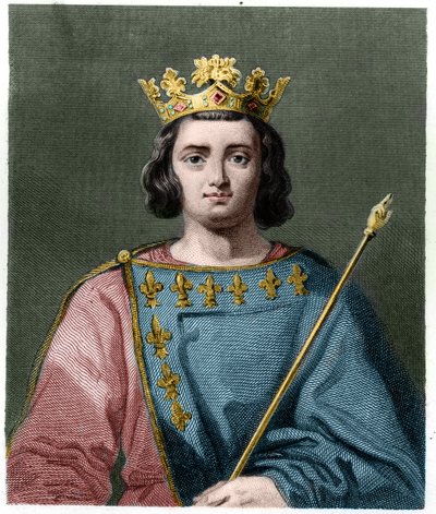Charles IV Bel (1294 - 1328), Fransa Kralı - Lavallee tarafından “” Histoire des Francais” de, gravür, sd. by French School
