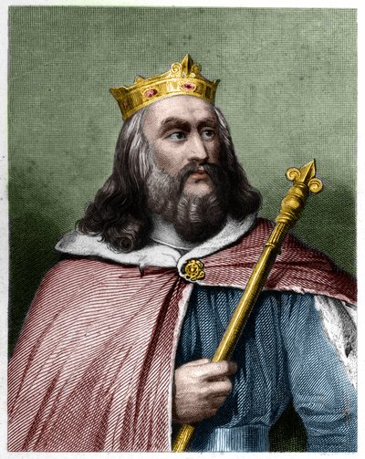 Clotaire (Clothaire) II (584 - 628), Neustria Kralı ve Frank Kralı - Lavallee tarafından “” Histoire des Francais” de, gravür, sd. by French School