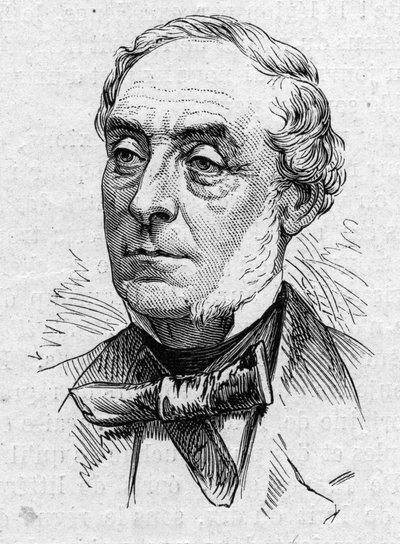 Ernest Legouve (1807-1903), Fransız şair, romancı, oyun yazarı, denemeci ve akademisyen portresi. 14 Mart 1874 tarihli “Le Monde Illustré” n°883