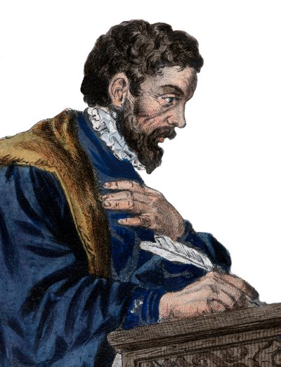 Etienne Jodelle (1532-1573), Fransız oyun yazarı ve şairin portresi. by French School