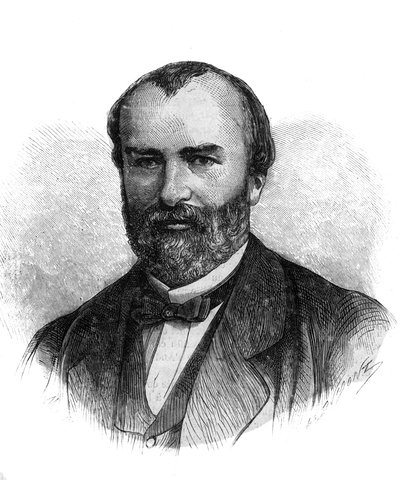 Francois-Saturnin-Leonide Babaud-Laribiere (Francois Saturnin Leonide Babaud Laribiere) portresi (1819-1873) Fransız politikacı ve mason - 1870 gravürü by French School