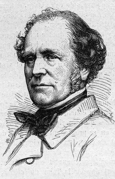 Francois Auguste Mignet (1796-1884), Fransız tarihçi ve akademisyen portresi. 14 Mart 1874 tarihli “Le Monde Illustré” n°883
