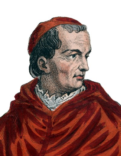 Georges dAmboise (1460-1510), Fransız kardinal ve devlet bakanı portresi. by French School
