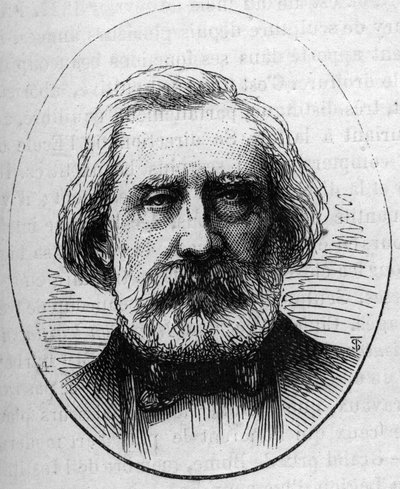 Fransız mimar Henri Labrouste (1801-1875) portresi. 2 Mayıs 1874 tarihli “Le Monde Illustré” n°890