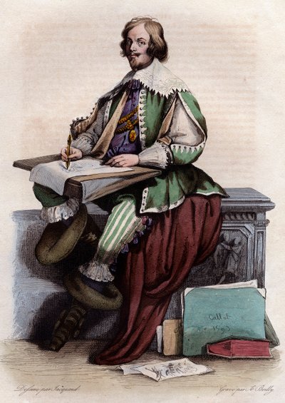 Jacques Callot (1592-1635), Fransız grafiker ve ressam portresi by French School