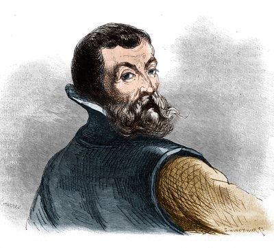 Jacques Cartier (1491-1557), Fransız denizci ve kaşif portresi. by French School