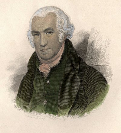 James Watt (1736-1819), İskoç mühendis ve tamirci portresi. "" Faydalı Portreler des Hommes" içinde by French School