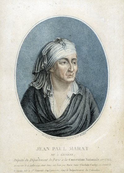 Jean Paul Marat'nın (1743-1793) portresi, Fransız doktor, yayıncı ve politikacı by French School