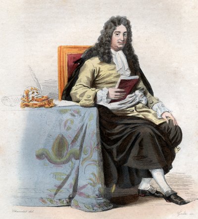 Jean Racine (1639-1699), Fransız oyun yazarı portresi. by French School