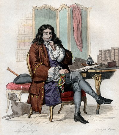 Jean de La Fontaine (Lafontaine) (1621-1695), Fransız fabulist ve şair portresi. by French School
