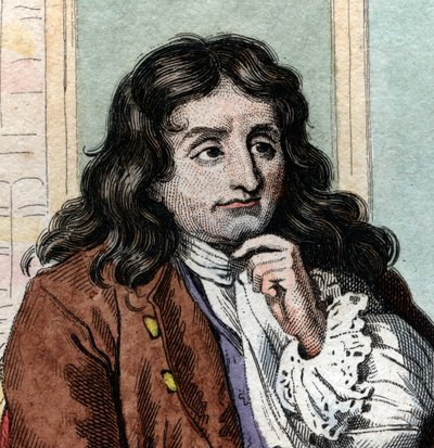 Jean de La Fontaine (Lafontaine) (1621-1695), Fransız fabulist ve şair portresi. by French School