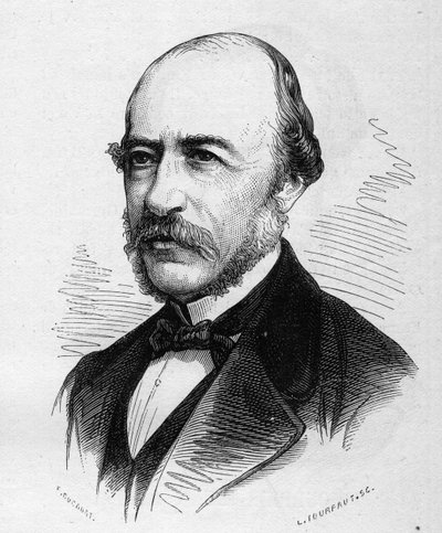 Joseph Autran (1813-1877), Fransız şair portresi. Gravür, 17 Mart 1877 tarihli “Le Monde Illustré” n°1040. by French School