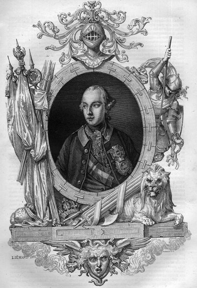 Joseph II (1741-1790), Avusturya İmparatoru Maurice Lachatre tarafından “Histoire des Papes-Kral-Kraliçe-ve-Empereurs bir travers les yüzyıllar” gravür portresi by French School