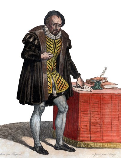 Lord Michel Eyquem de Montaigne (1533-1592), Fransız yazar. by French School