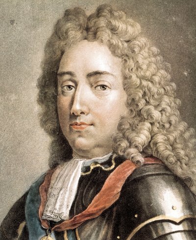 Louis-Joseph of Bourbon, Vendome Dükü portresi, renkli gravür by French School