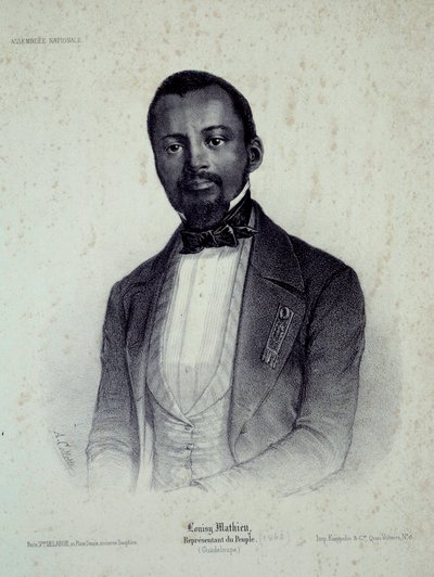 Louisy Mathieu (1817-1874), eski köle ve Guadeloupe vekili portresi 19. yüzyıl Chartres Gravür, Musee des Beaux Arts by French School