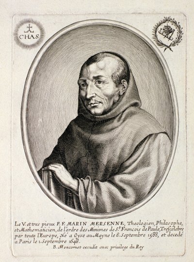 Balthazar Moncornet tarafından oyulmuş Marin Mersenne (1588-1648) portresi (c.1600-68) by French School