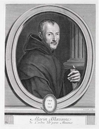 Duflos tarafından oyulmuş Marin Mersenne (1588-1648) portresi by French School
