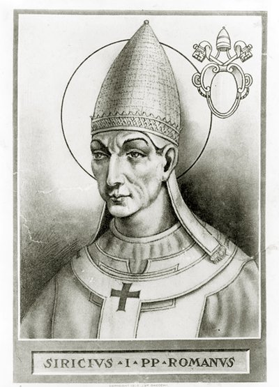 Papa Siricius'un Portresi, c.1835 (lito) by French School
