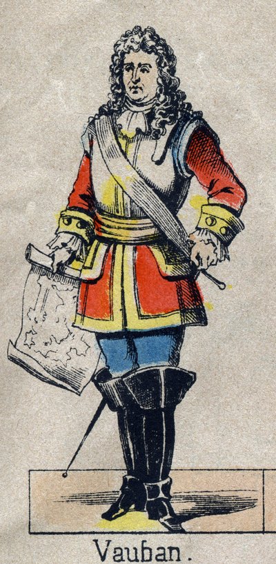 Vauban Sebastien the Prestre (1633-1707), Fransa mareşalinin portresi. 19. yüzyılın sonundan Epinal görüntüsü. Özel koleksiyon. by French School