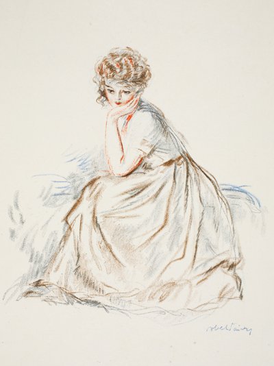 Bir kızın portresi (kalıp baskısı) by French School
