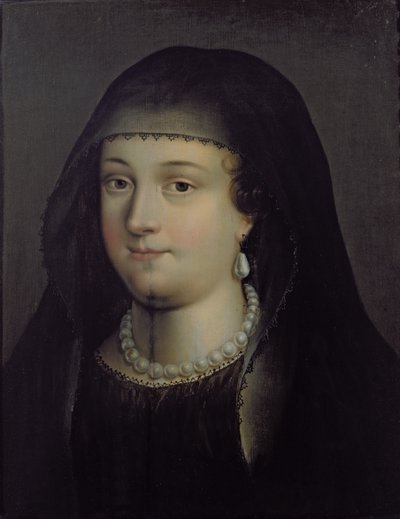 İskoç Kraliçesi Mary olduğu tahmin edilen bir kızın portresi (1542-87) by French School
