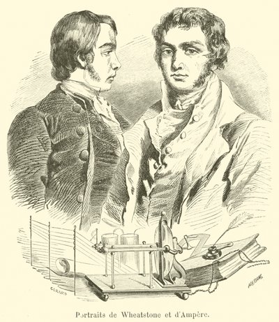 Wheatstone ve Ampere Portreleri by French School