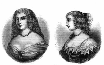 “Matmazel de la Fayette (Louise de La Fayette 1618-1665) ve Matmazel de Hautefort (Marie de Hautefort) portreleri by French School