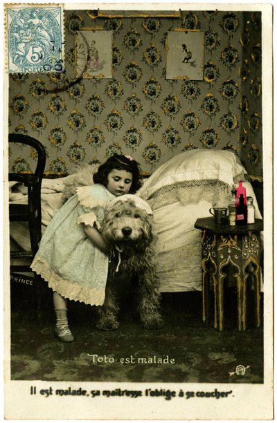 Kartpostal: Toto hasta, hasta, metresi onu yatağa gitmeye zorluyor, Prens by French School