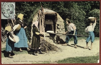 Ortak bir fırını gösteren kartpostal, 1906 by French School