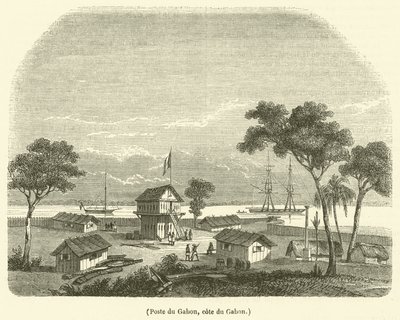 Gabon postası, Gabon sahili (gravür) by French School