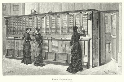Telefon seti (gravür) by French School