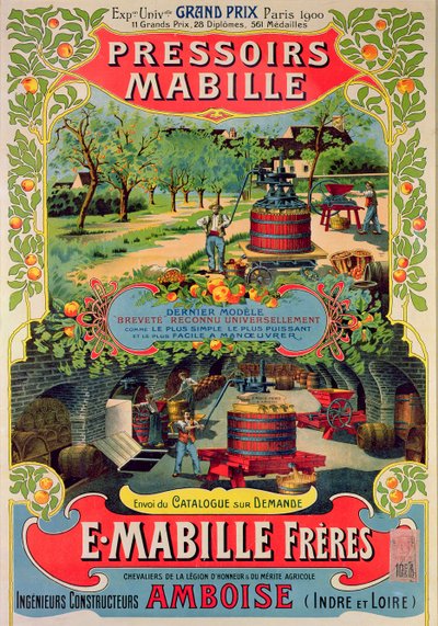 Poster reklam Pressoirs Mabille, Exposition Universelle