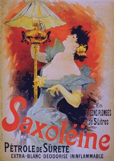 Poster reklam Saxoleine Emniyet Lambası Yağı, 1890