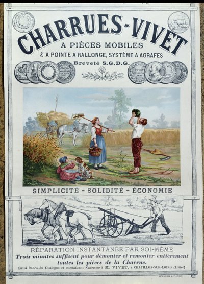 Afiş reklamı Live on Pulluklar, c.1891 by French School