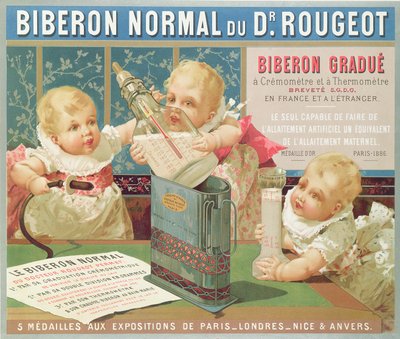Dr. Rougeot tarafından tasarlanan dereceli bir şişenin reklamını yapan afiş, 1887 by French School