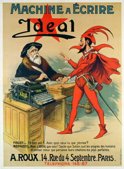 İdeal daktilo reklamını yapan afiş by French School