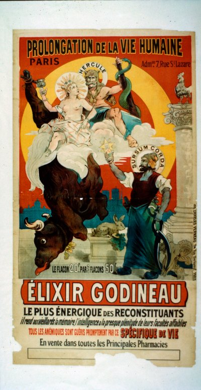 Elixir Godineau için poster, c.1900 by French School