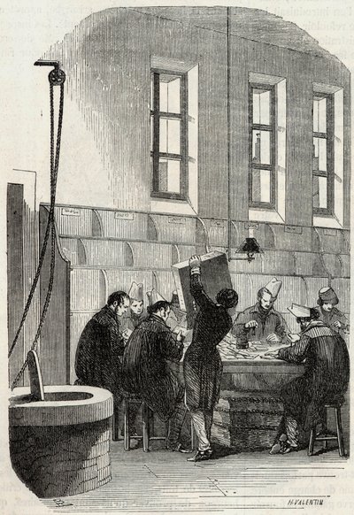Gönderiler: Bölümler ve Yurtdışı Mektupların Sıralanması - Edmond Texier 1852 tarafından “Tableau-de-Paris” de Gravür by French School