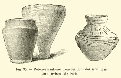 Paris çevresindeki mezarlarda bulunan Galya çanak çömlek by French School