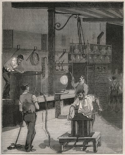 Çömlekçilik, Sevres imalatı: Vakum ve basınçlı hava döküm atölyesi. Adolphe BITARD