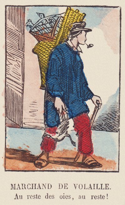 Kümes hayvanı tüccarı. Kazların geri kalanına, geri kalanına! , yaklaşık 1819 (baskı) by French School
